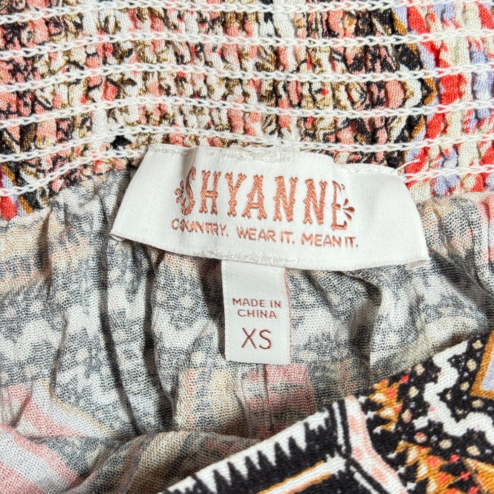 SHYANNE Boho Geometric‎ Print Maxi Wrap Skirt XS Tie Waist Western Festival - Picture 5 of 16